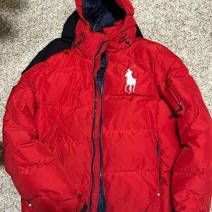 Polo by Ralph Lauren Men's Bold Red Puffer Coat